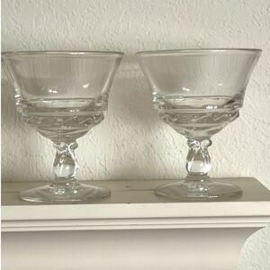 Fostoria CENTURY Custard Sherbet Glasses Set of 2 glasses Heavy 1970s Vintage